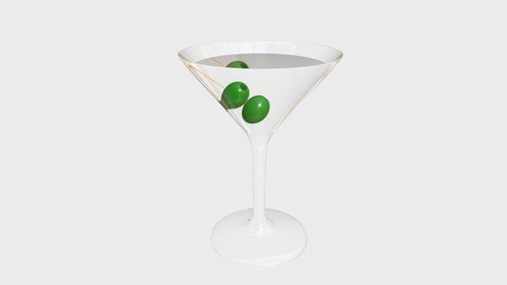 Cocktail with olives 3D Model