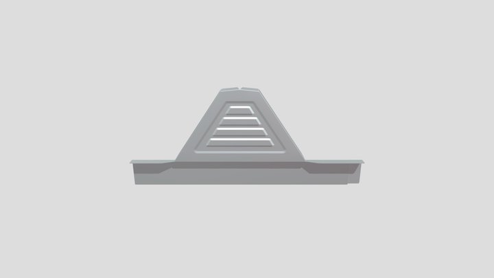 7C-332-3 角ハゼ500 水切換気面戸 3D Model