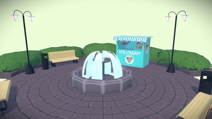 Low-poly square 3D Model