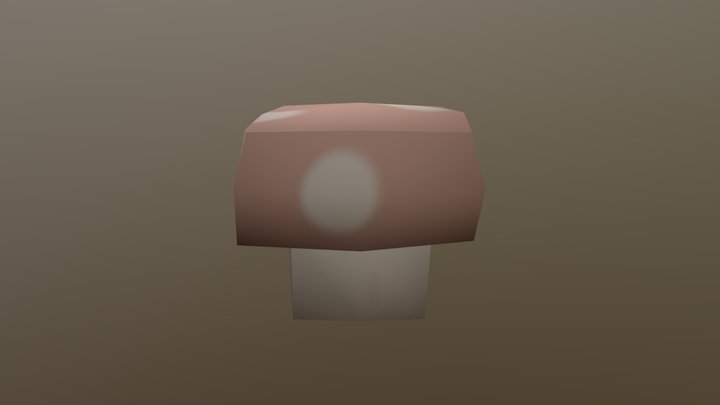 Low Poly Brown Mushroom 3D Model