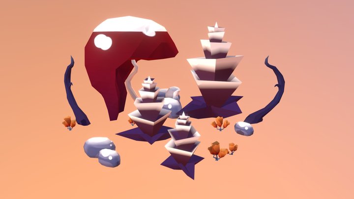 Environmental props design (lvl 2) · Mobile Game 3D Model