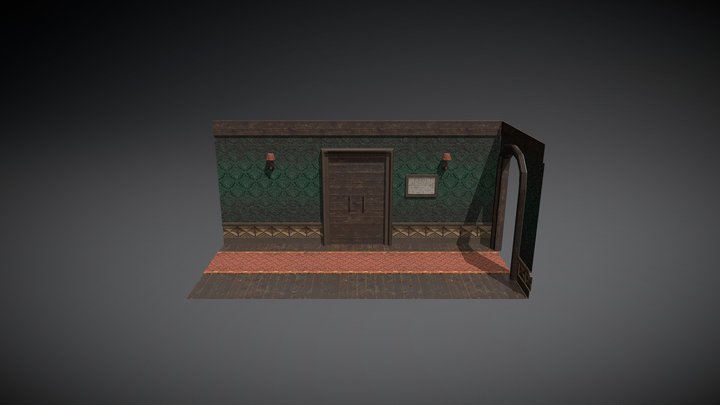 Flynn Cooper - Gothic Style Hallway 3D Model