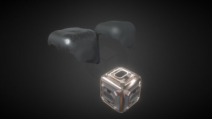 Sci-fi Crate+Carbon fiber cover 3D Model