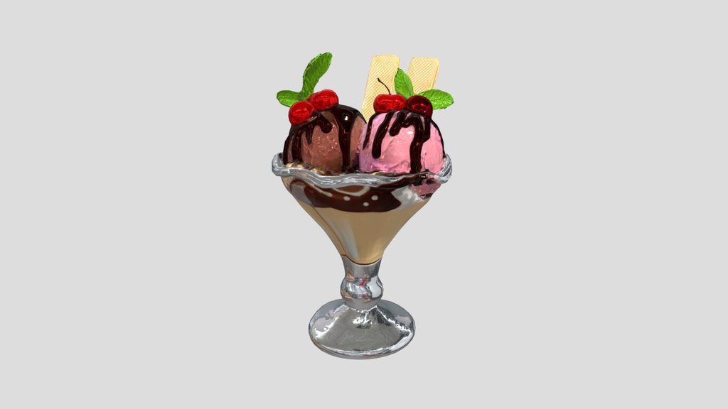 Double Scoop Chocolate Strawberry Sundae