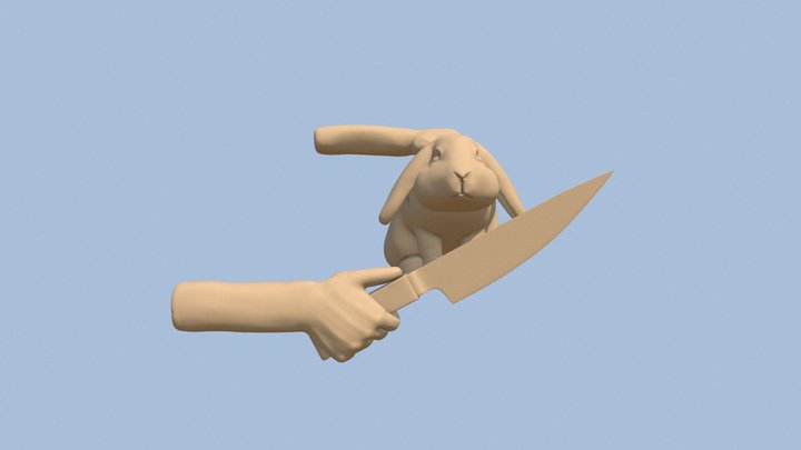 Sculpt January 2020, Day 3 : "Nervous" 3D Model