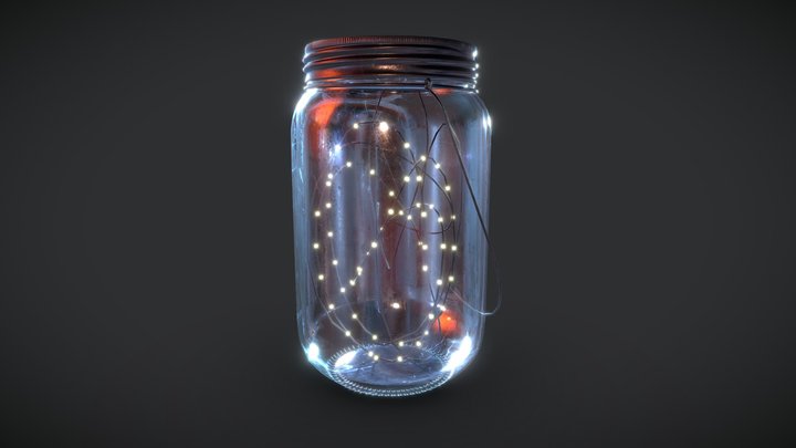 Mason Jar LED Lantern 3D Model
