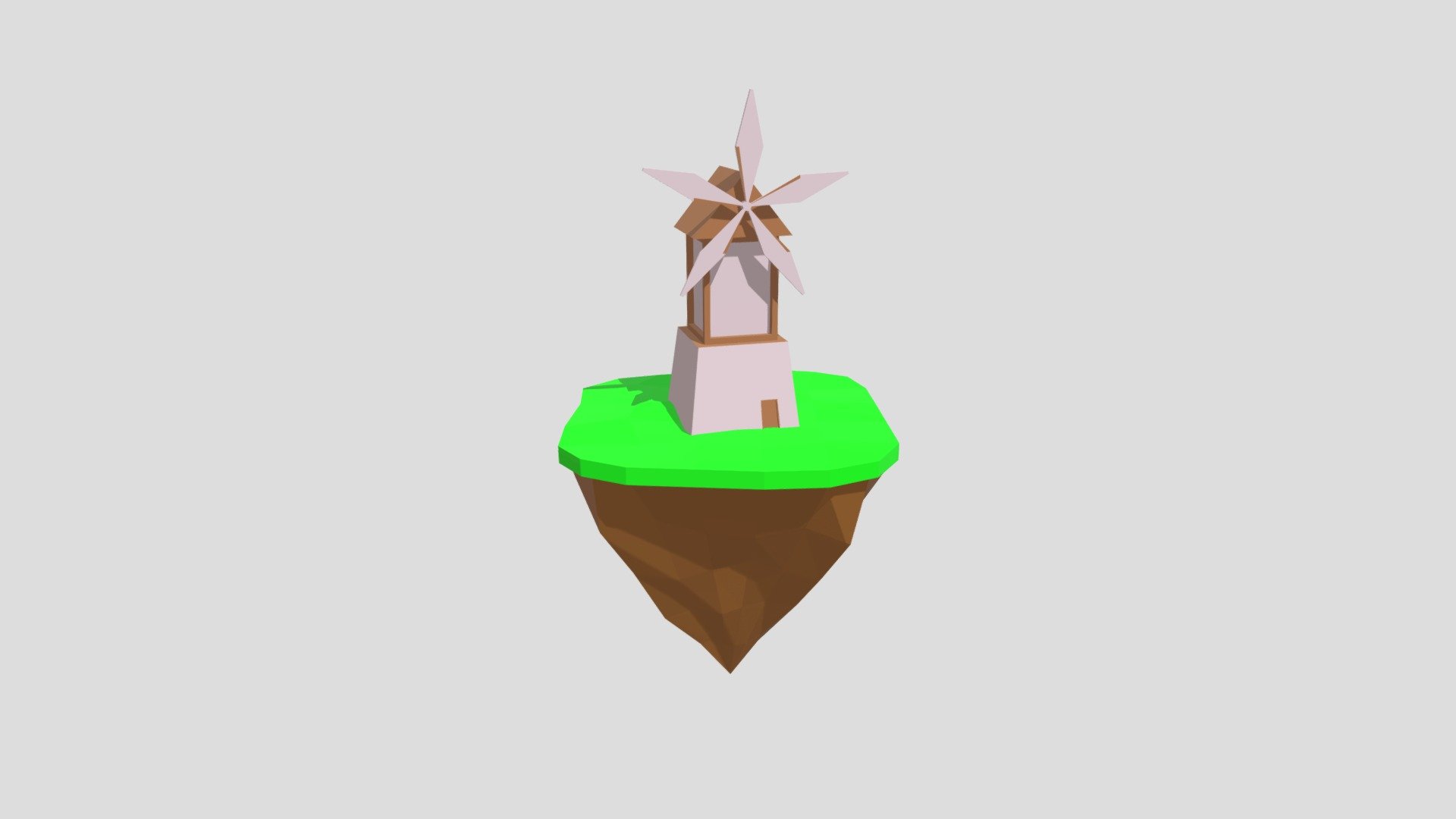 Low Poly Island with Windmill