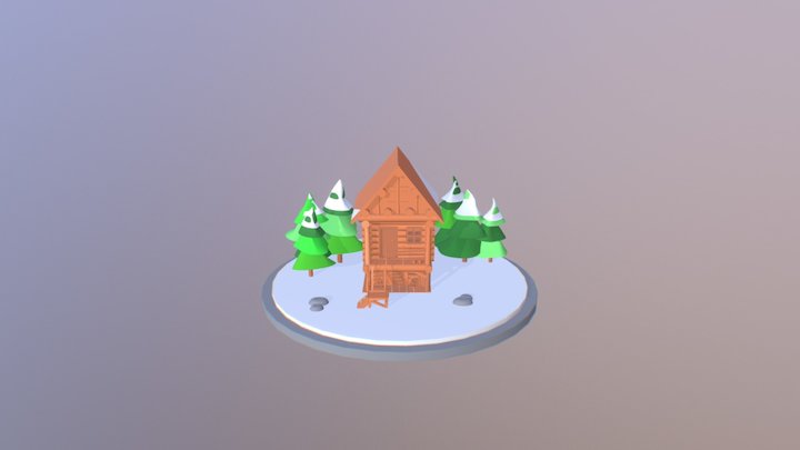 A winter cabin 3D Model