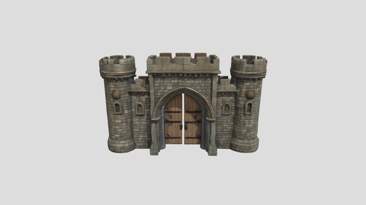 Medieval Castle Gate 3D Model