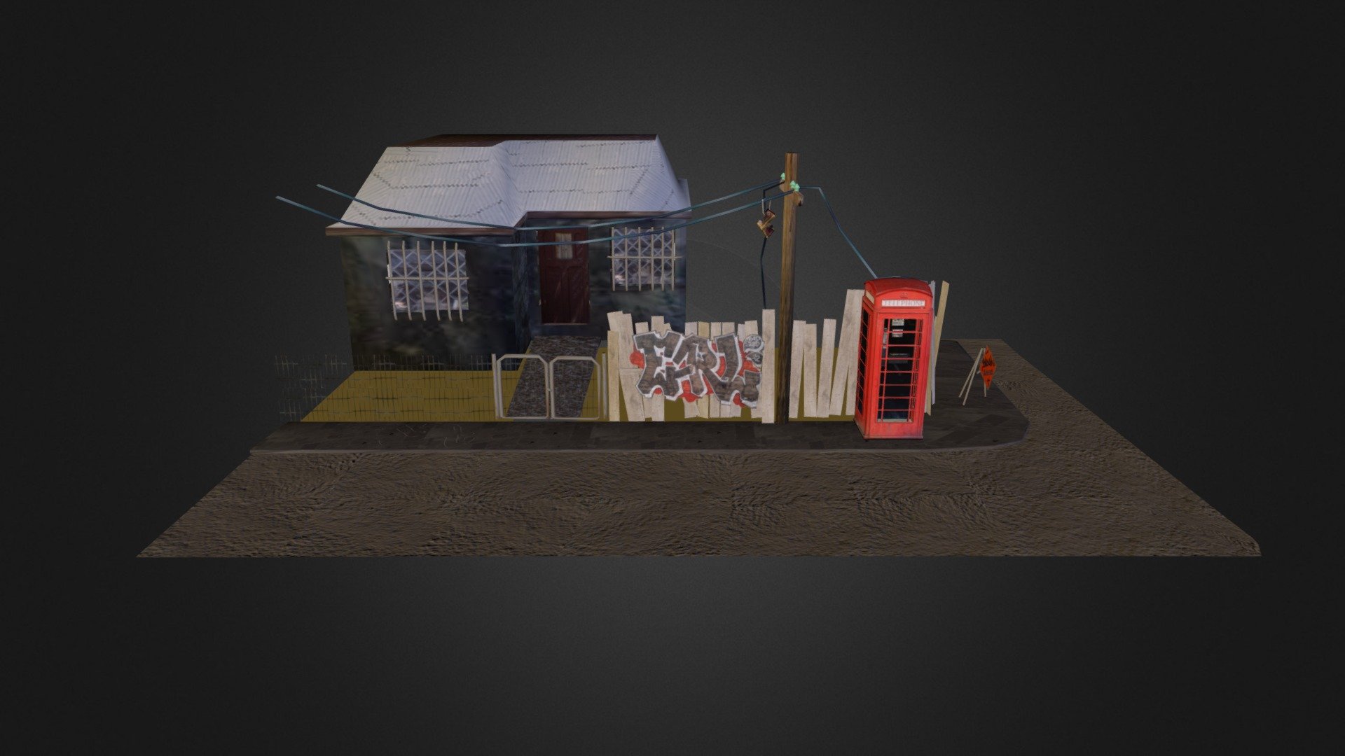 California ghetto scene 3D model by denzilforde [860adab] Sketchfab