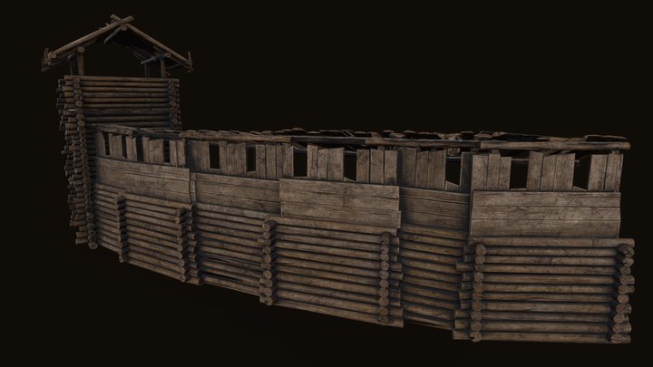 Fortress wall 3D Model