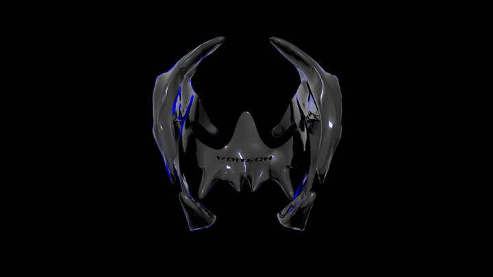 Horned Helmet Chrome Render 3D Model