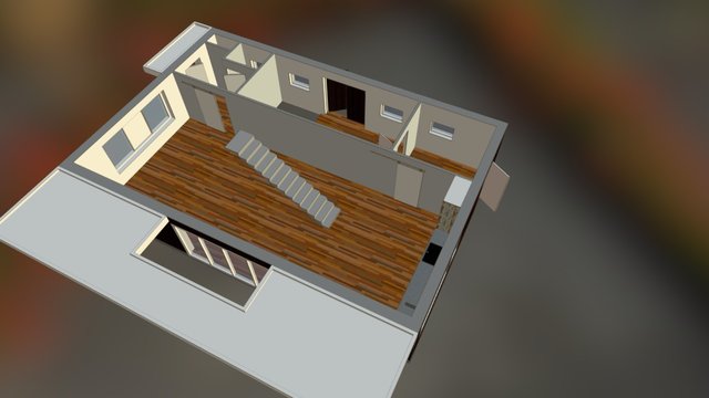 huis-houtevloer 3D Model