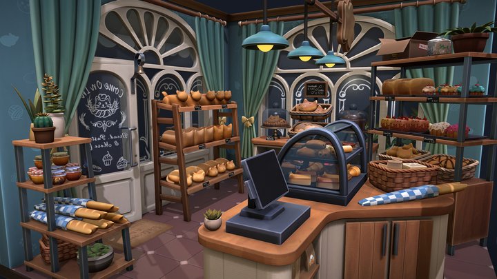 The Catnip & Crumb Bakery 3D Model