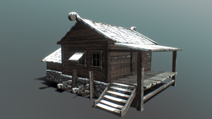 old wood cabin 3D Model