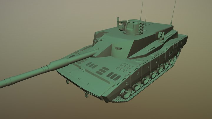 Tank KF51-U. (Leopard 2) 3D Model