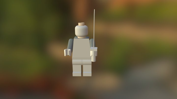 Lego Person With Sword 3D Model