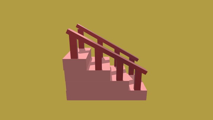 pink stairs 3D Model