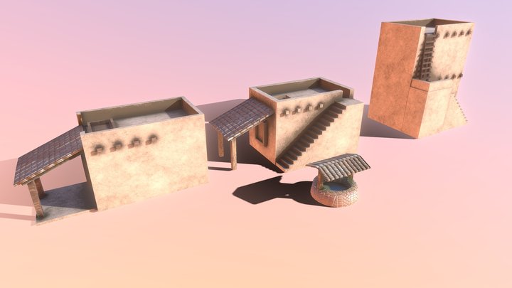 Desert Houses 3D Model