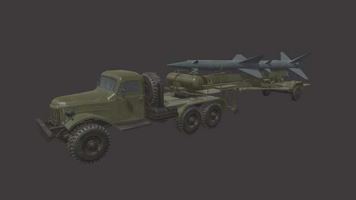 ZIL157 trailer TZM-PR11(прицеп ТЗМ-ПР11) 3D Model