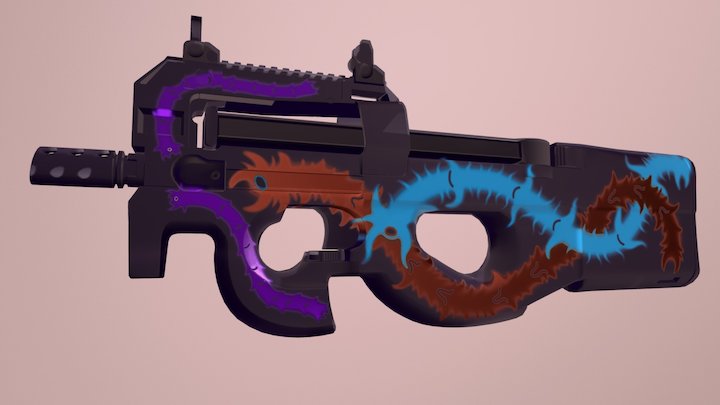 P90 Luminescent parasites/Люме-ные Паразиты 3D Model