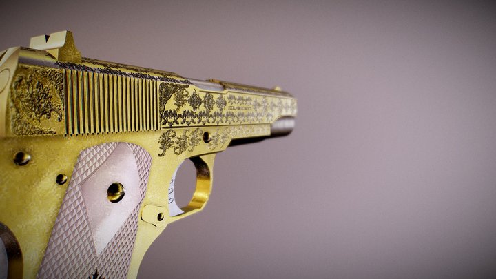 Colt M1911 - Custom Engravings 3D Model