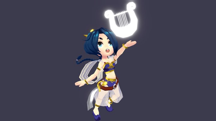 Lyra - Chibi hand painted 3D Model