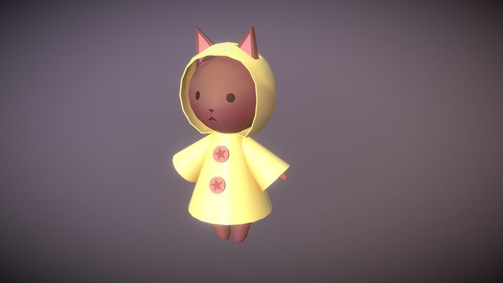 Raincoat Cat 3D Model