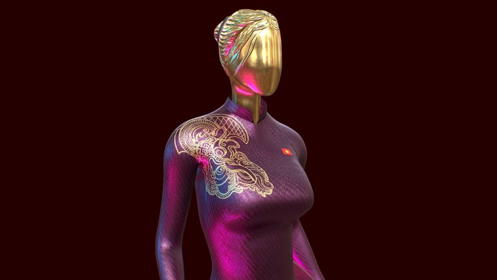 Traditional Vietnamese Clothes Ao Dai 3D Model