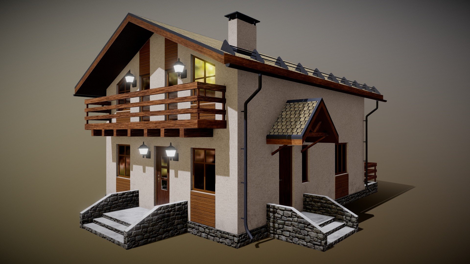 Low-Poly PBR Cottage 2 - 3D model by Gerhald [861c57c] - Sketchfab