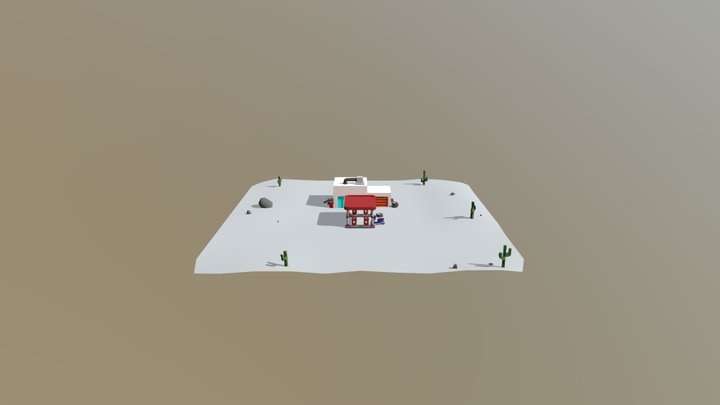 Desert Gas Station 3D Model