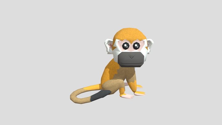 Cartoon squirrel monkey 3D Model