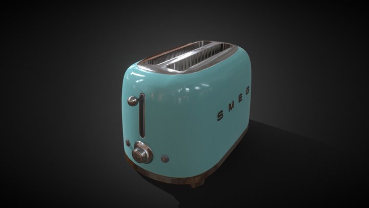 LOW POLY - Smeg50's Retro Toaster Two-Slice 3D Model