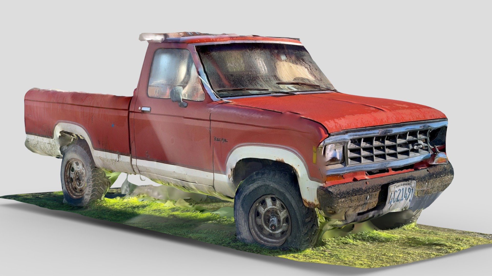 meh red truck — Sketchfab embed 3D viewer
