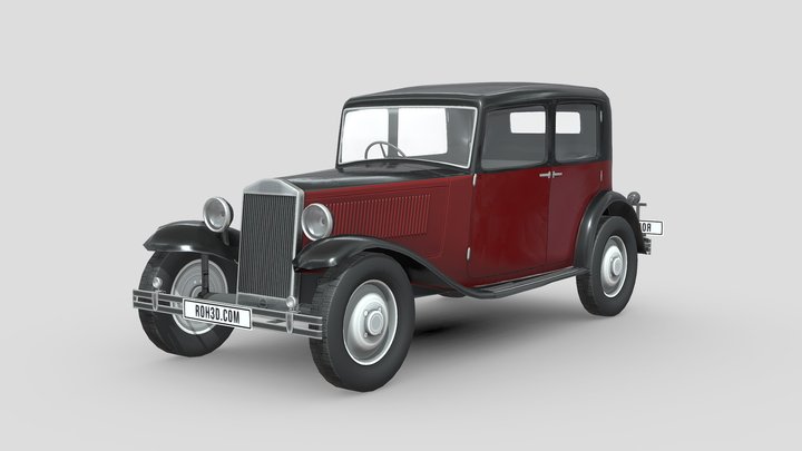 Low Poly Car - Lancia Augusta 1933 3D Model