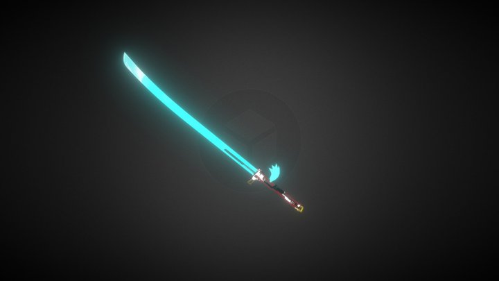 Fire lightsaber katana 3D Model