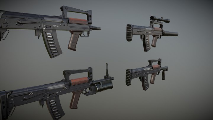 OTs-14 Groza 3D Model