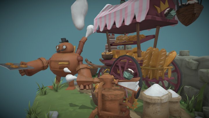 DAE Bazaar - Steampunk Bakery 3D Model
