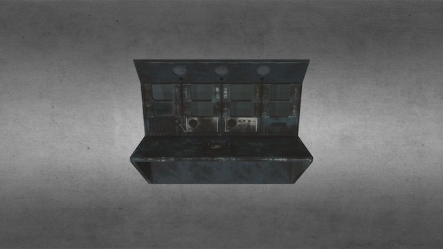 Old bank of monitors (dirty) 3D Model