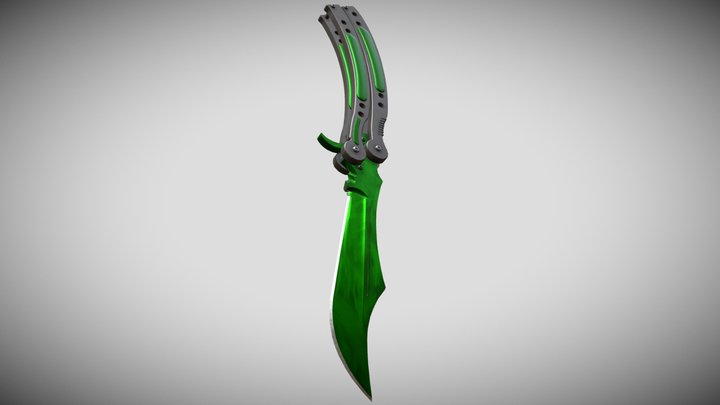 Butterfly Knife Emerald 3D Model