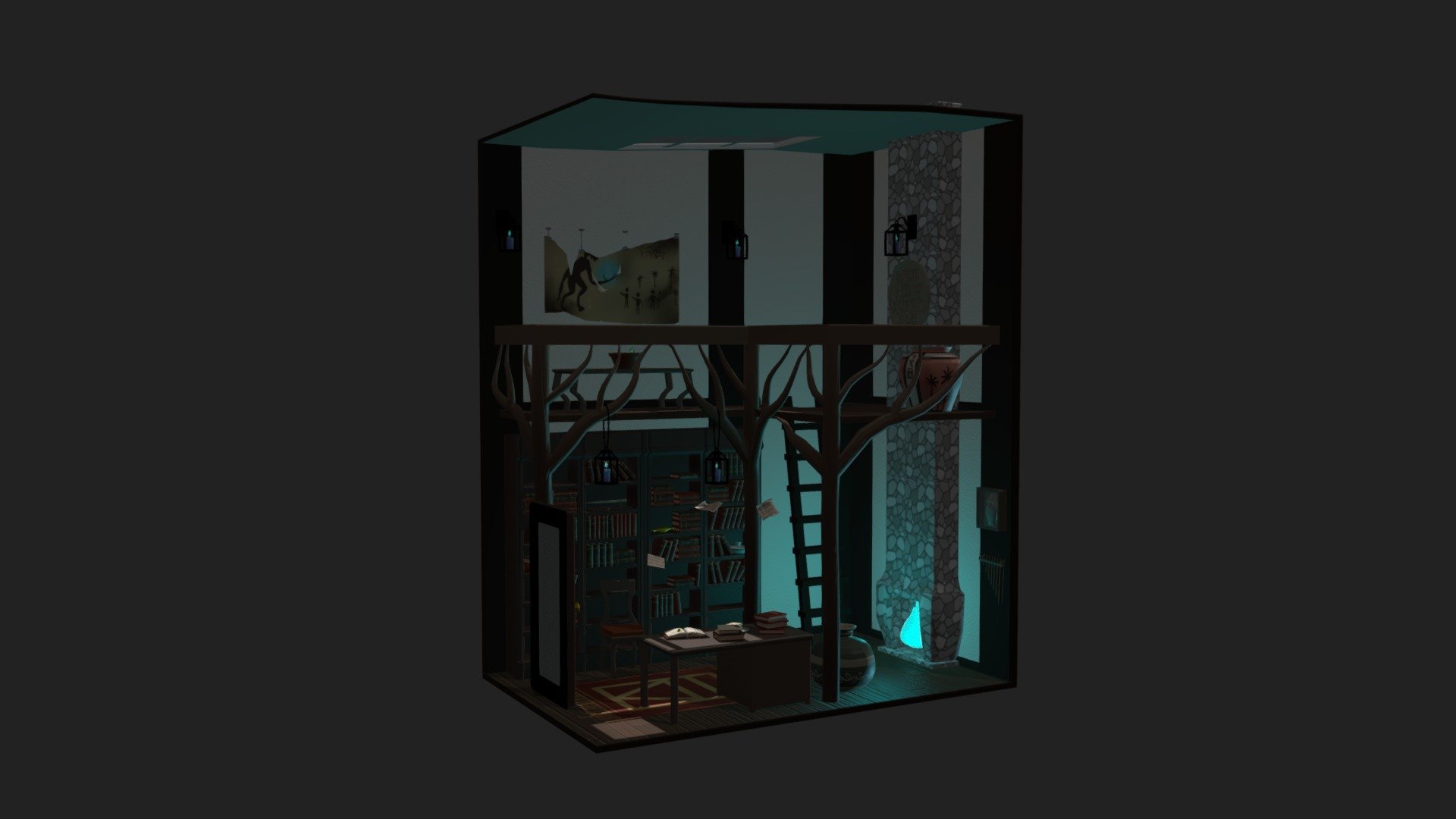 Magic Library - 3D model by Dany (@dannywilsonanimations) [862c0e4 ...