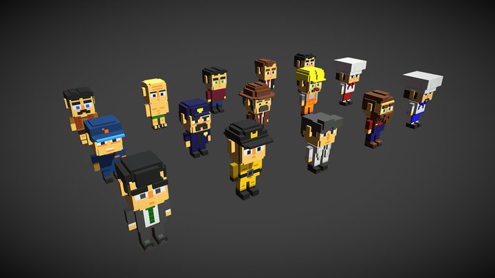 Pack 1 - Professional Characters Voxel - 3D Model
