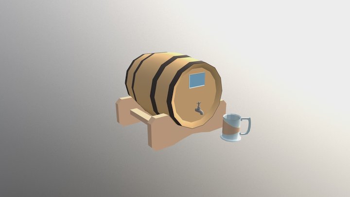 Rum Barrel 3D Model