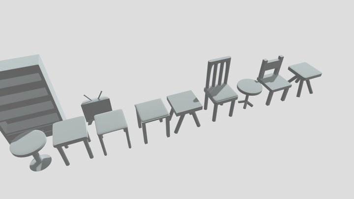 Furniture Pack game ready (high poly) 3D Model