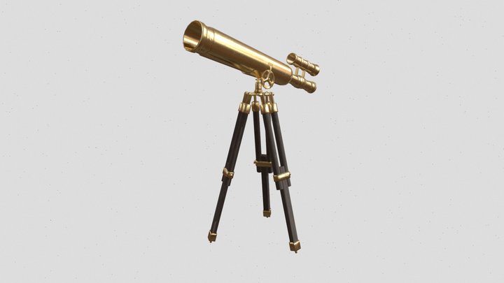 Antique telescope 3D Model