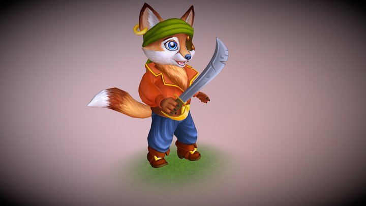 Fox  pirate 3D Model