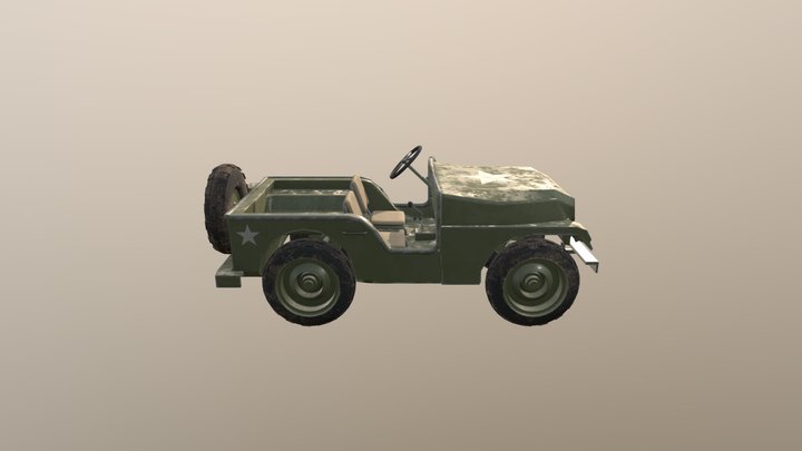 Willys jeep RIGGED 3D Model
