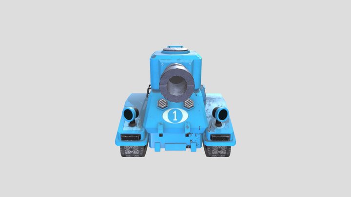 Tank Chibi Blue 3D Model