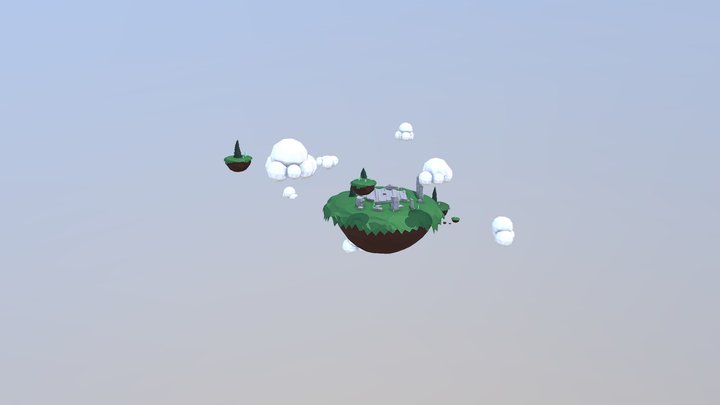 Floating Islands Diorama 3D Model