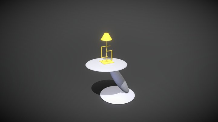 Lamp and table 3D Model